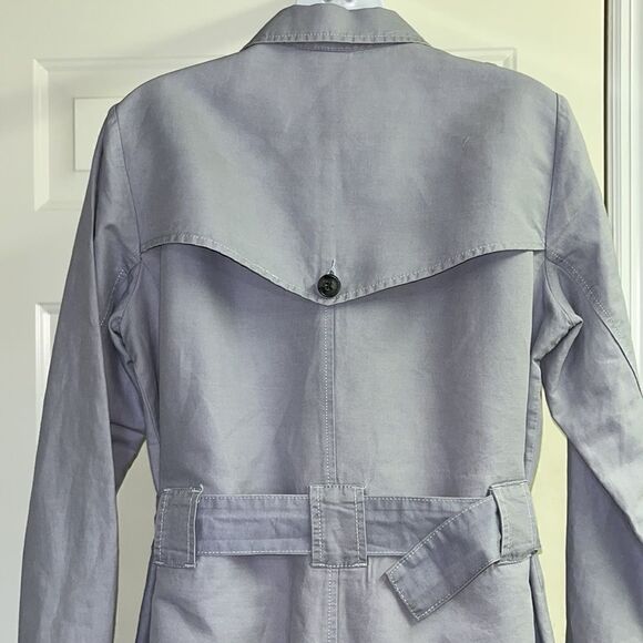 cabi  Tanner Linen Trench Coat Light Blue/Purple Silver Lake Medium #5296 - Picture 6 of 16
